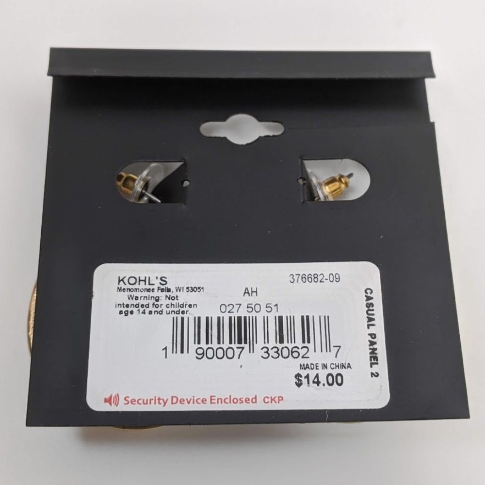 3 For 20 Chunky Matte Gold Tone Hoop Earrings NWT - Picture 3 of 5